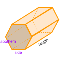 Volume of Hexagonal Prism - calculator